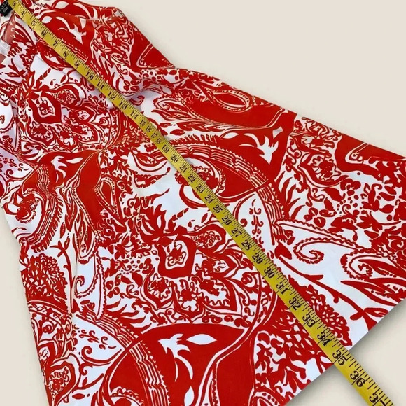 Perceptions New York Paisley Sleeveless Shift Tank Dress Stretchy Size 12 Coral - Picture 13 of 14